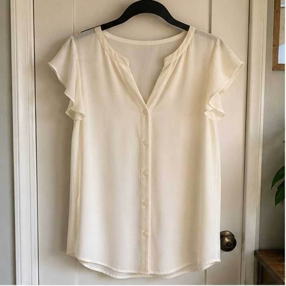 Cream Peplum Top